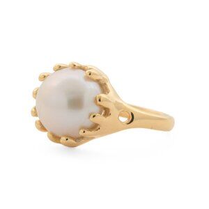 SHAANTI JEWELS pearl Made In India 18k Gold Plated Sterling Silver Pearl Ring